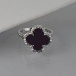 Prsten detelina crna - 0166 - Slika 3