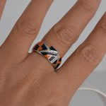 Prsten emajl sa cirkonima - 0169 - Slika 2