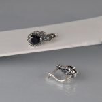 Minđuše markazit i crni kristal - 0856