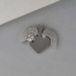 Privezak srce - krila anđela sa pločicom - 0133 - Slika 2