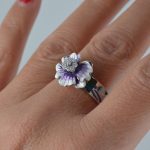 Prsten cvet emajl sa cirkonima - 0149 - Slika 2