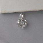 Privezak srce sa cirkonima - 0120