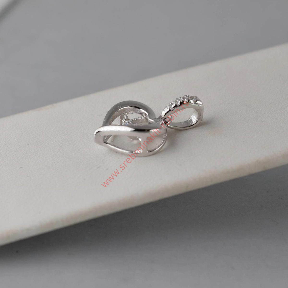 Privezak srce sa cirkonima - 0120 - Slika 2