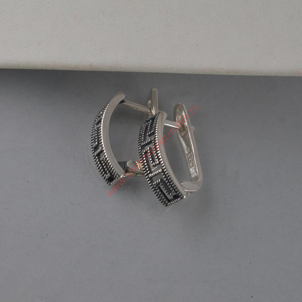 Minđuše grčki rad sa markazitom - 0191 - Slika 4