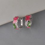 Minđuše magnolija emajl - 0286 - Slika 4