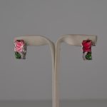 Minđuše magnolija emajl - 0286 - Slika 2
