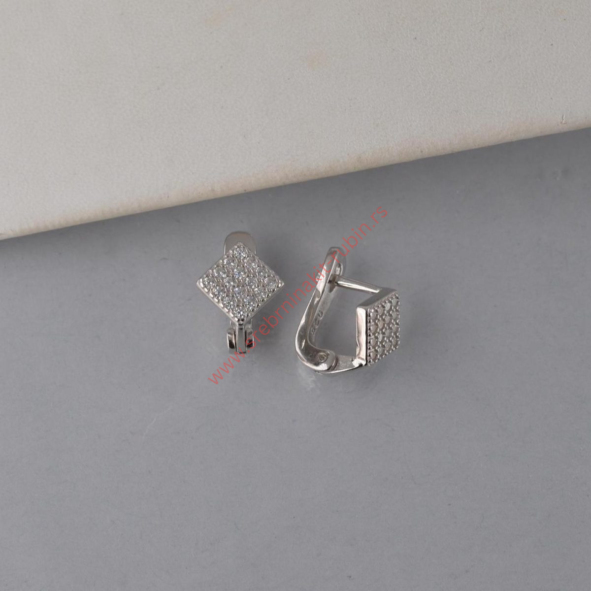 Minđuše kvadrat sa cirkonima - 0284 - Slika 3