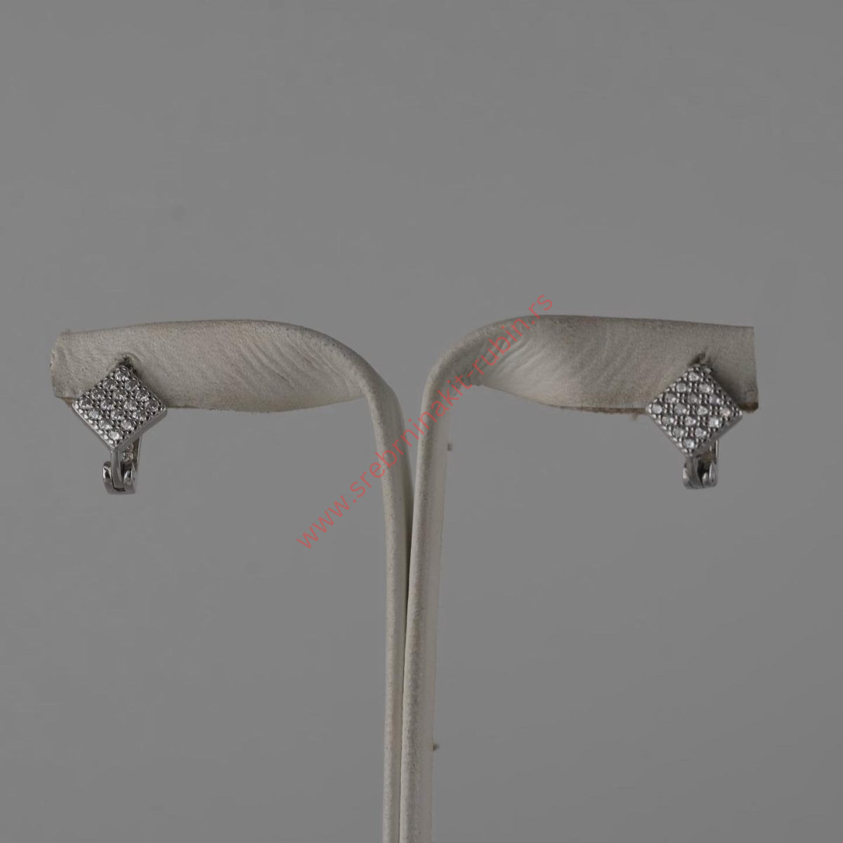 Minđuše kvadrat sa cirkonima - 0284 - Slika 2