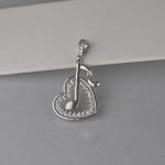 Privezak srce i violinski ključ - 0138 - Slika 3