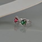 Prsten srce sa kristalima - 0141