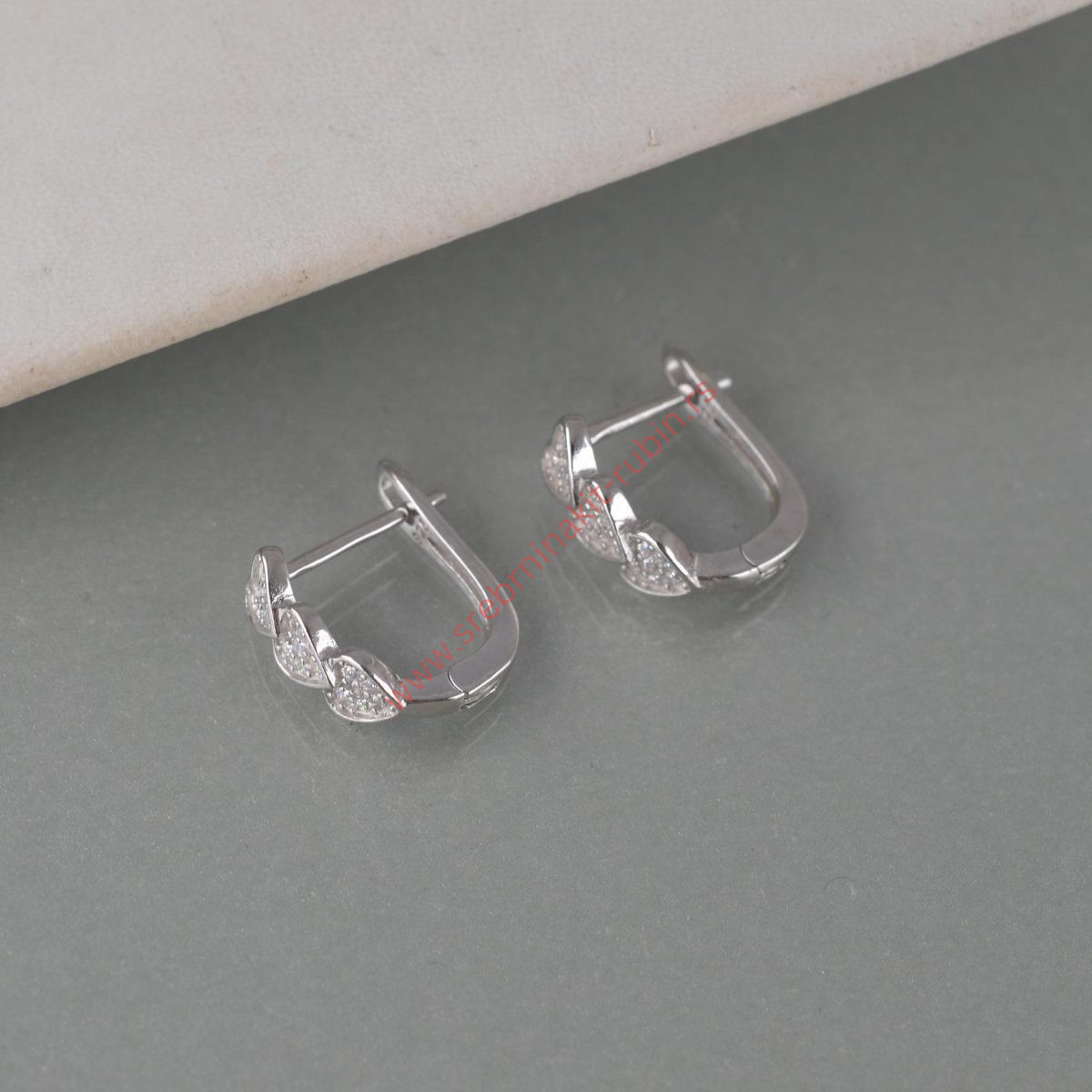 Minđuše srce sa cirkonima - 0275 - Slika 4