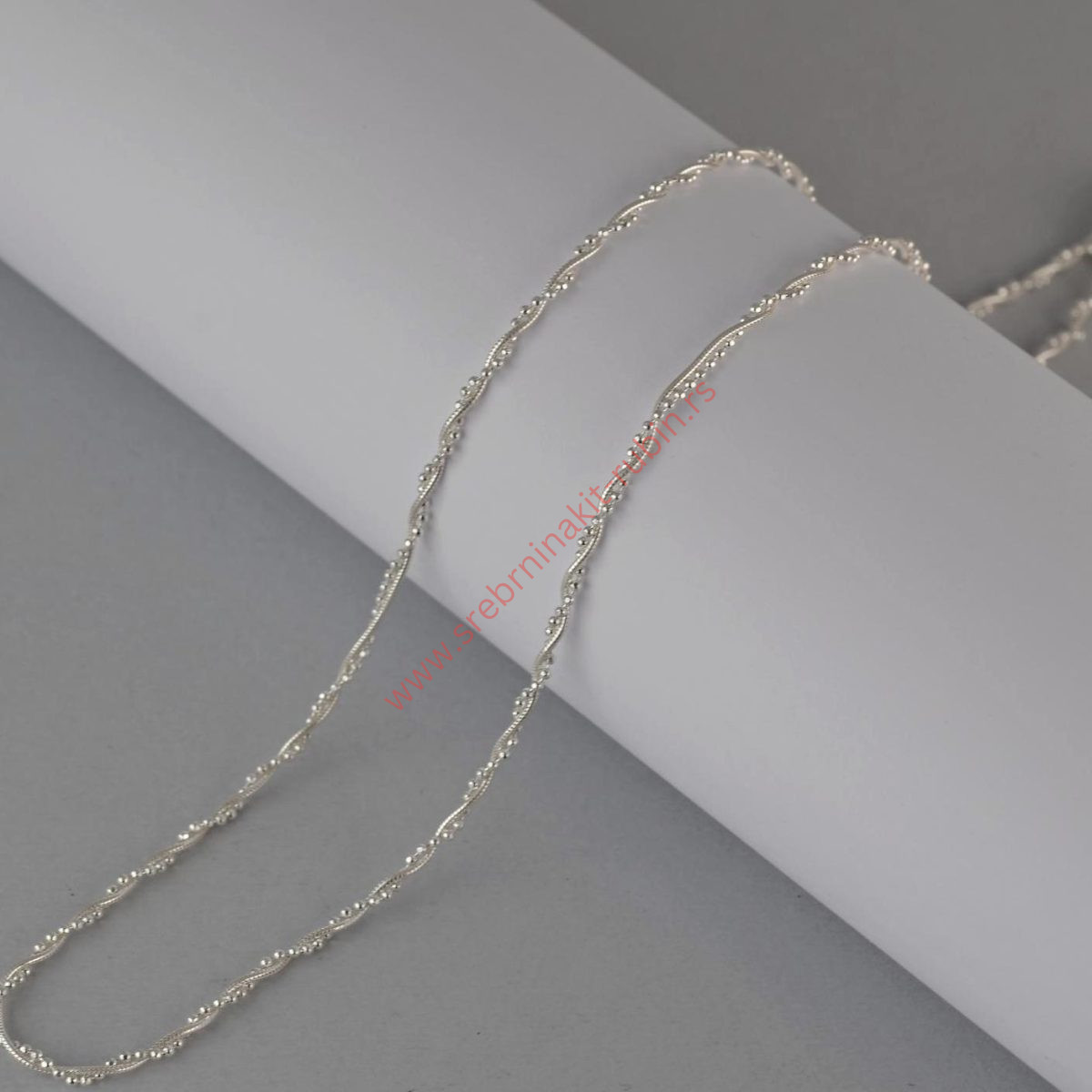 Lančić upletene sajlice sa kuglicama - 0336 - Slika 3