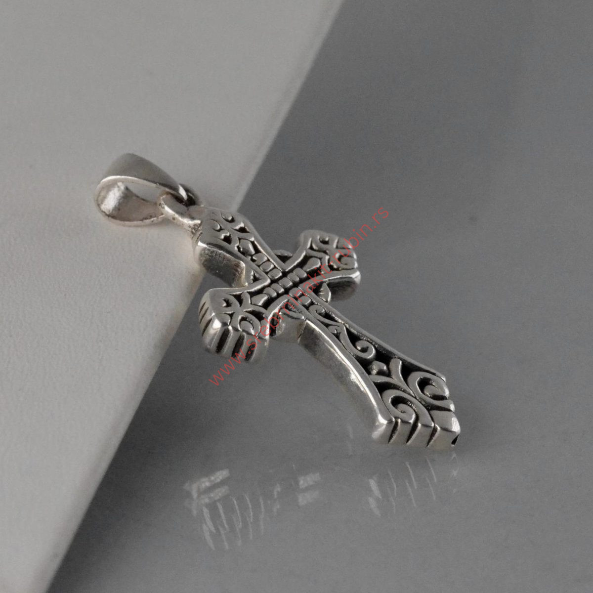 Privezak krst sa radom patiniran - 0480 - Slika 4