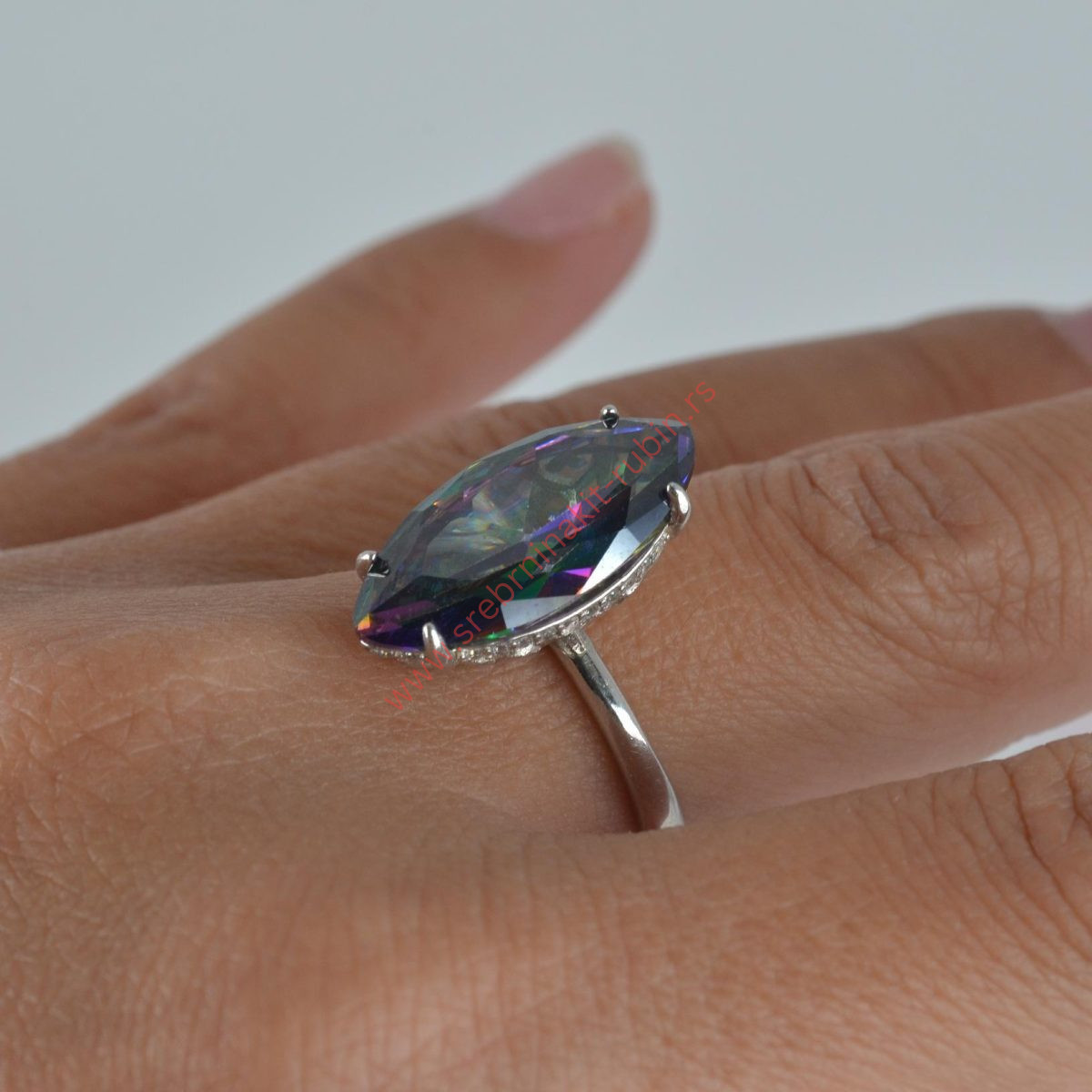 Prsten kristal list- 0574 - Slika 2