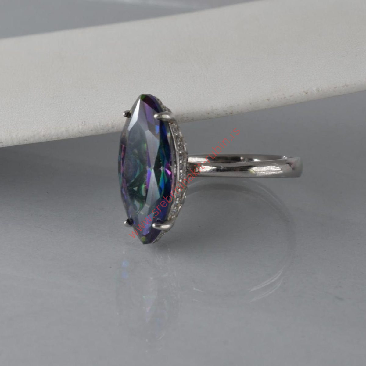 Prsten kristal list- 0574 - Slika 5