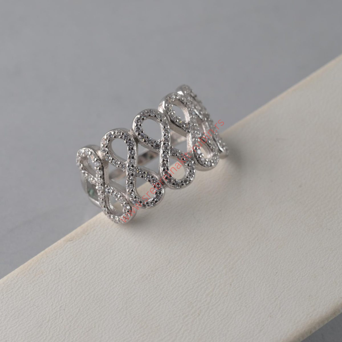 Prsten beskonačno sa cirkonima - 0529 - Slika 4