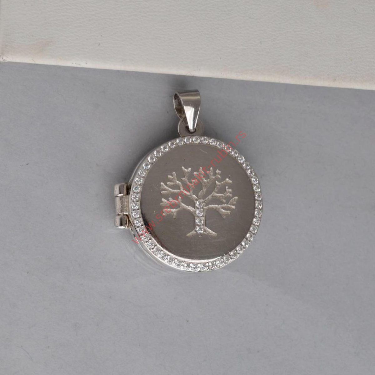 Privezak medaljon drvo zivota sa cirkonima - 0493 - Slika 4