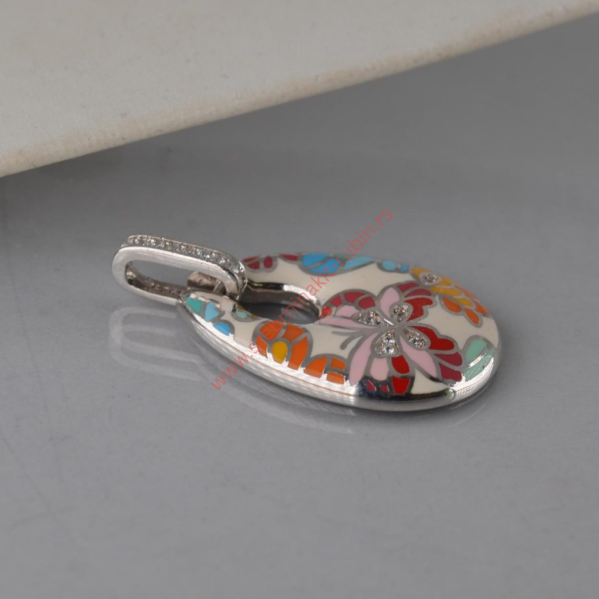 Privezak emajl sa cirkonima - 0500 - Slika 2