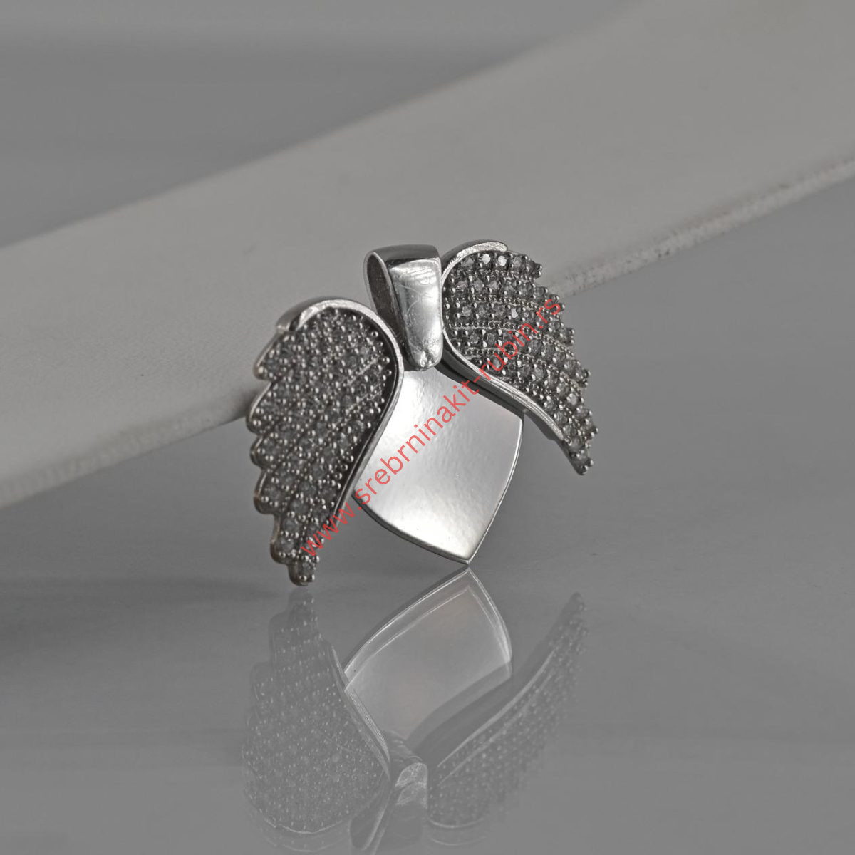 Privezak krila anđela sa cirkonima - 0498 - Slika 2