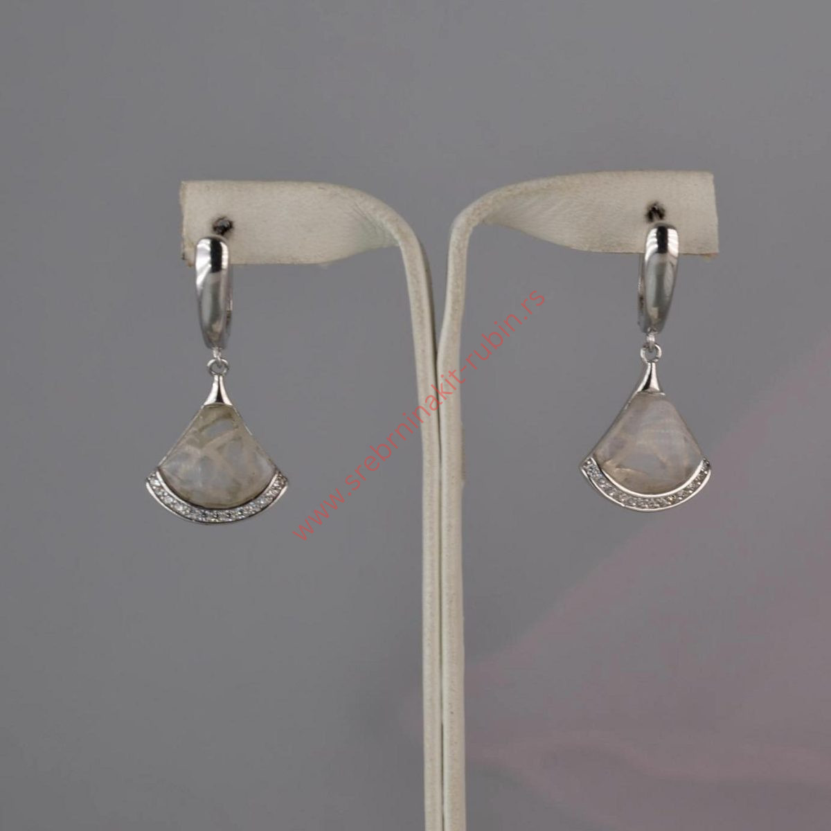 Minđuše cirkoni i rozenkvarc- 1248 - Slika 2