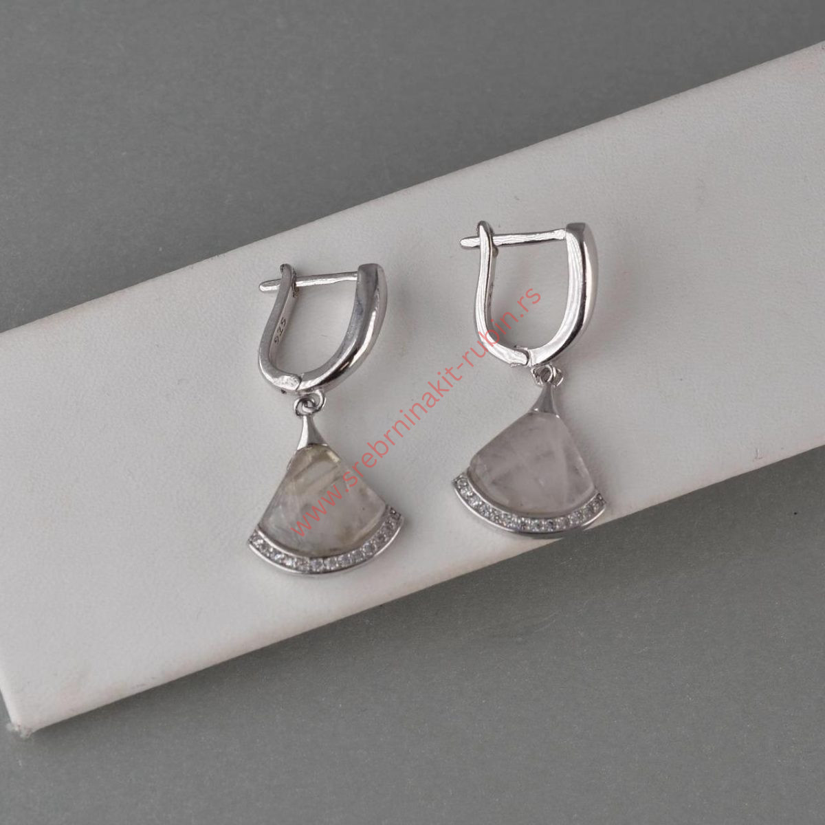 Minđuše cirkoni i rozenkvarc- 1248 - Slika 3