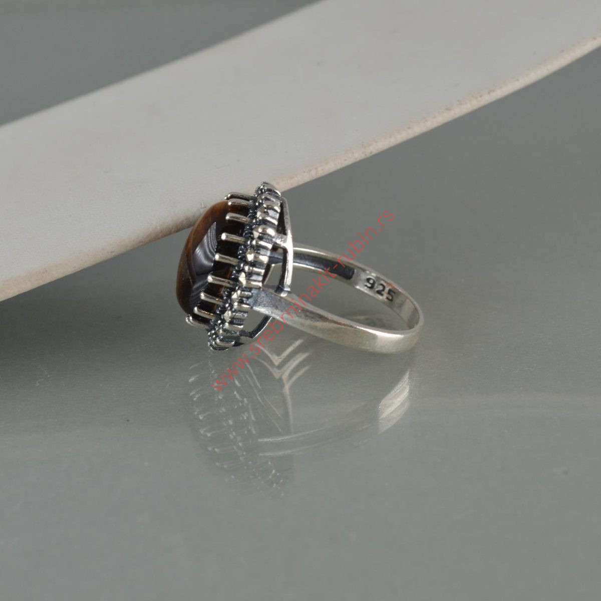 Prsten tigrovo oko sa markazitom - 0151 - Slika 3