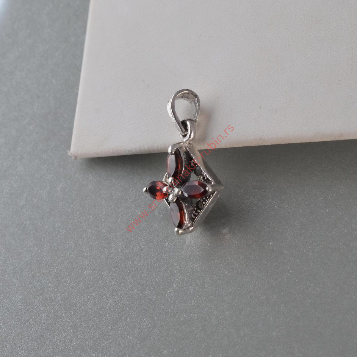 Privezak cvet granat sa markazitom - 0139 - Slika 2