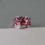 Prsten emajl cvet sa cirkonima - 0528