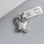 Privezak leptir sedef i cirkoni - 0511
