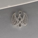 Privezak krila anđela i beskonačno sa cirkonima - 0501