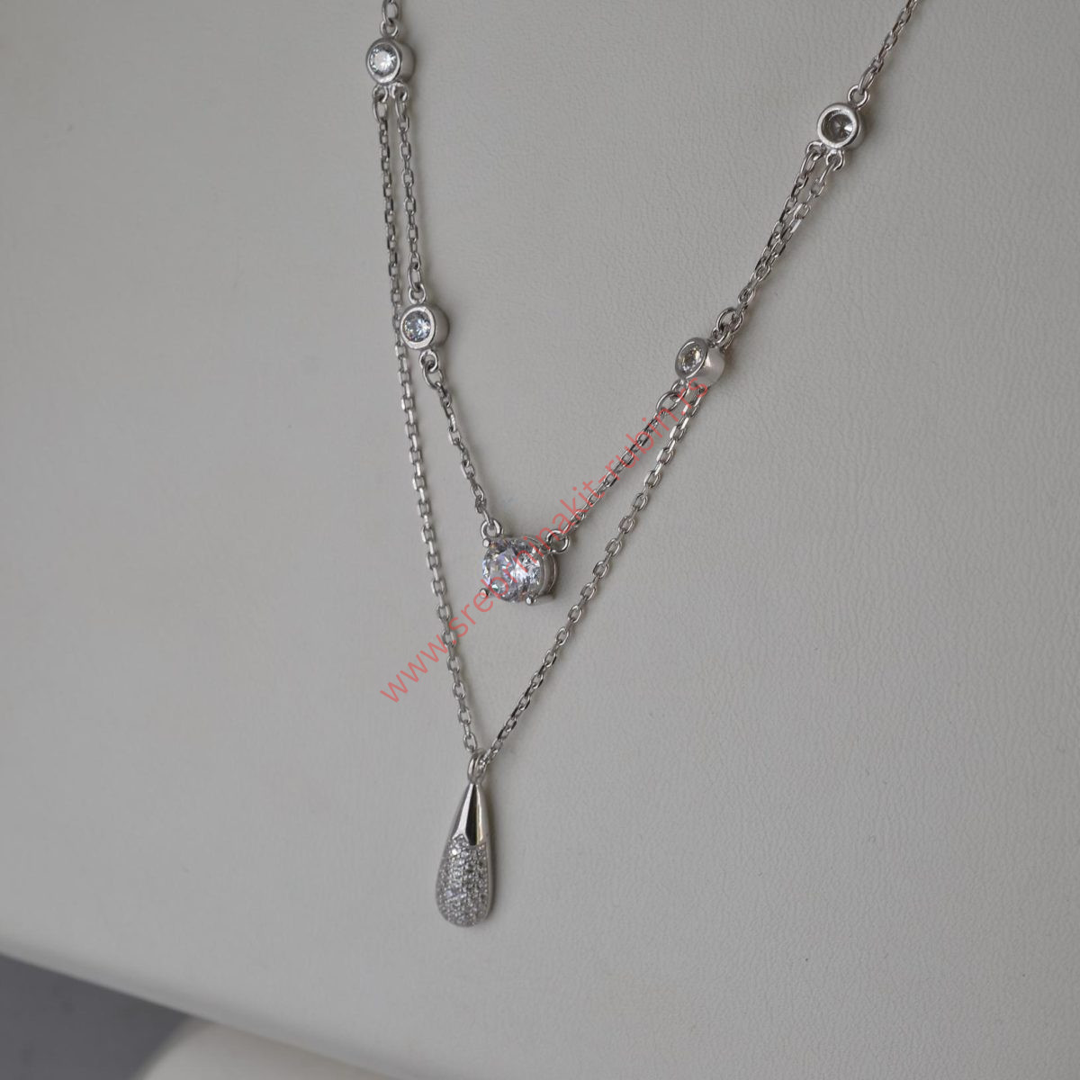Lančić dvostruki sa cirkonima - 0631 - Slika 2