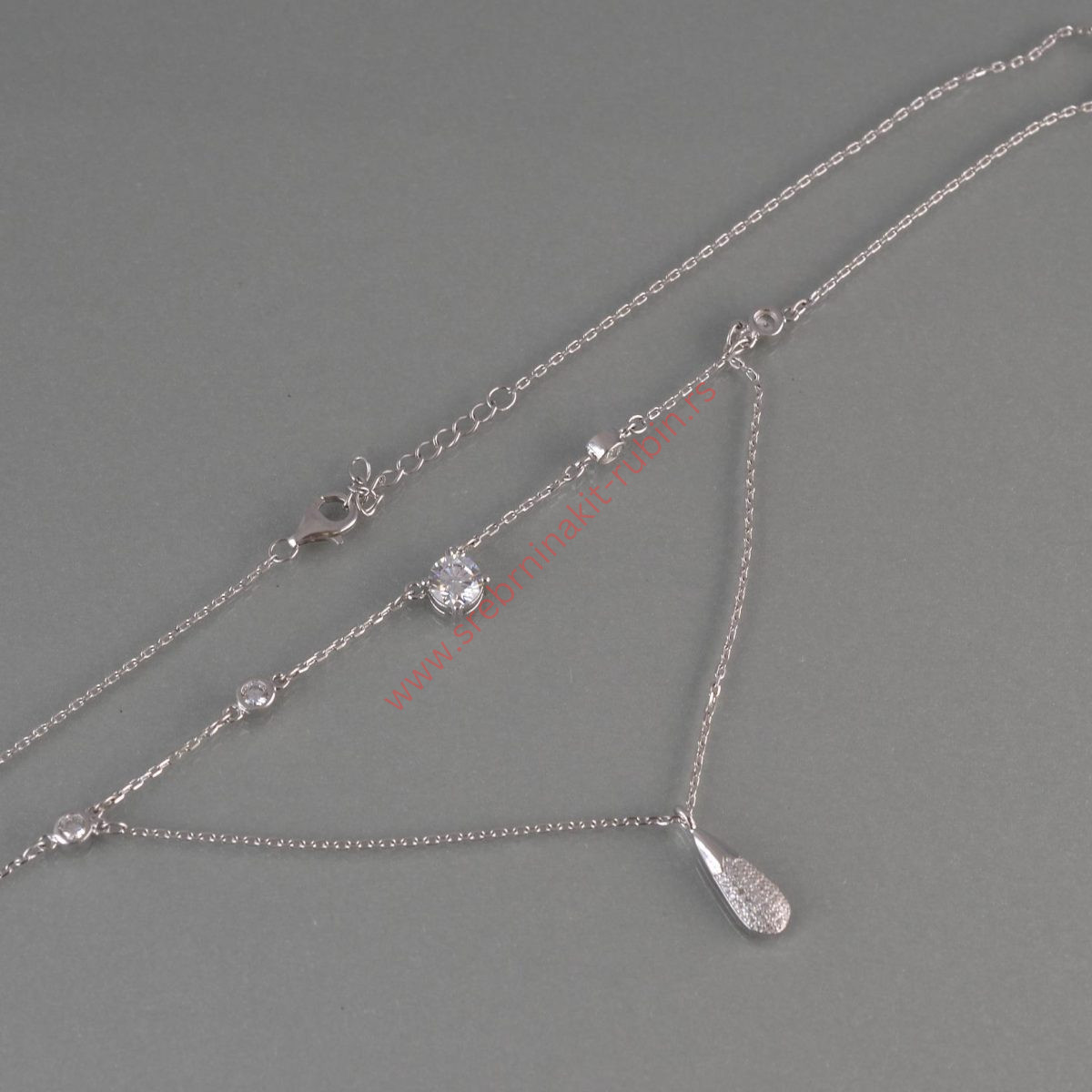 Lančić dvostruki sa cirkonima - 0631 - Slika 3