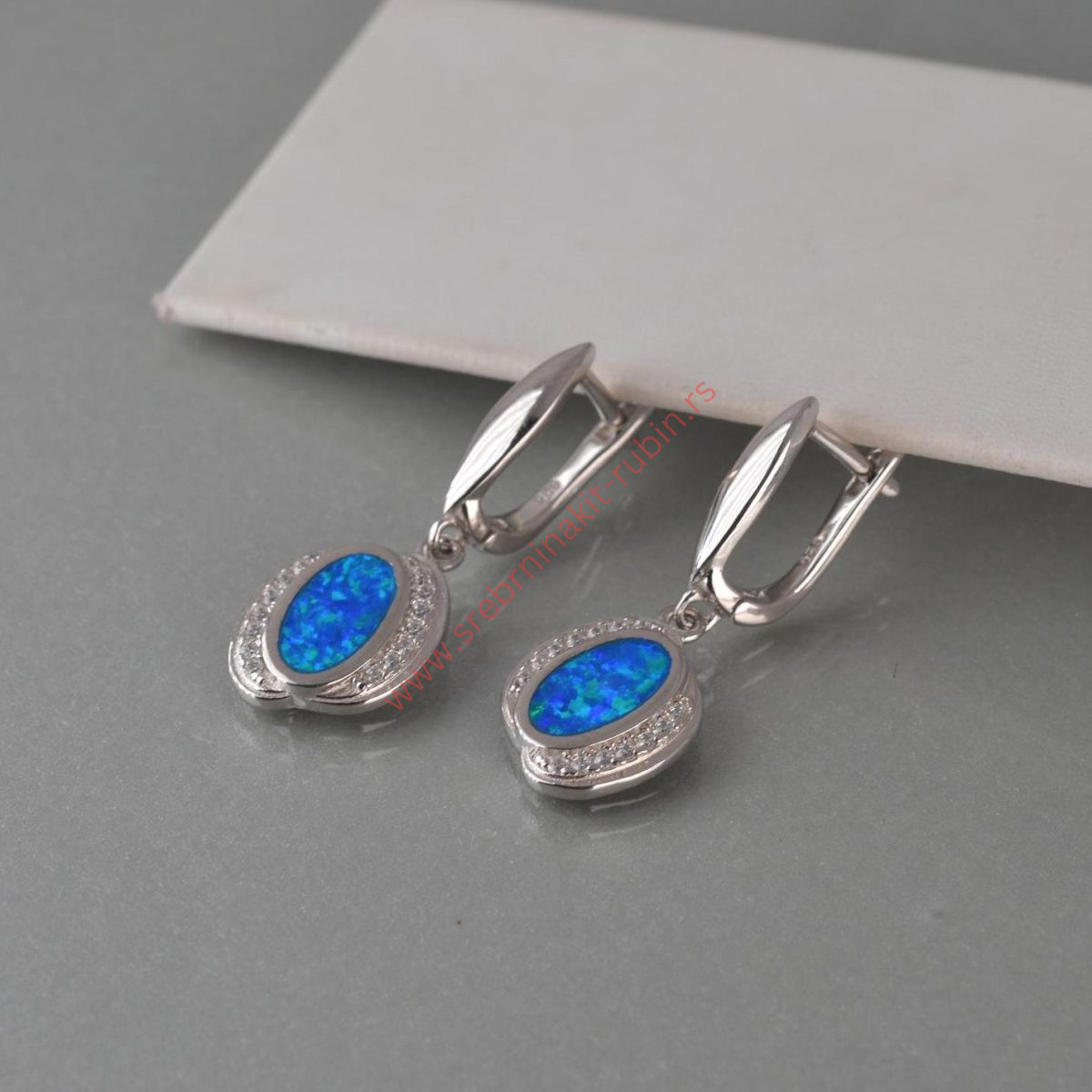 Minđuše opal sa cirkonima - 0688 - Slika 4