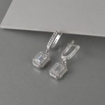 Minđuše zaobljen pravougaonik kristal i cirkoni - 0799 - Slika 4