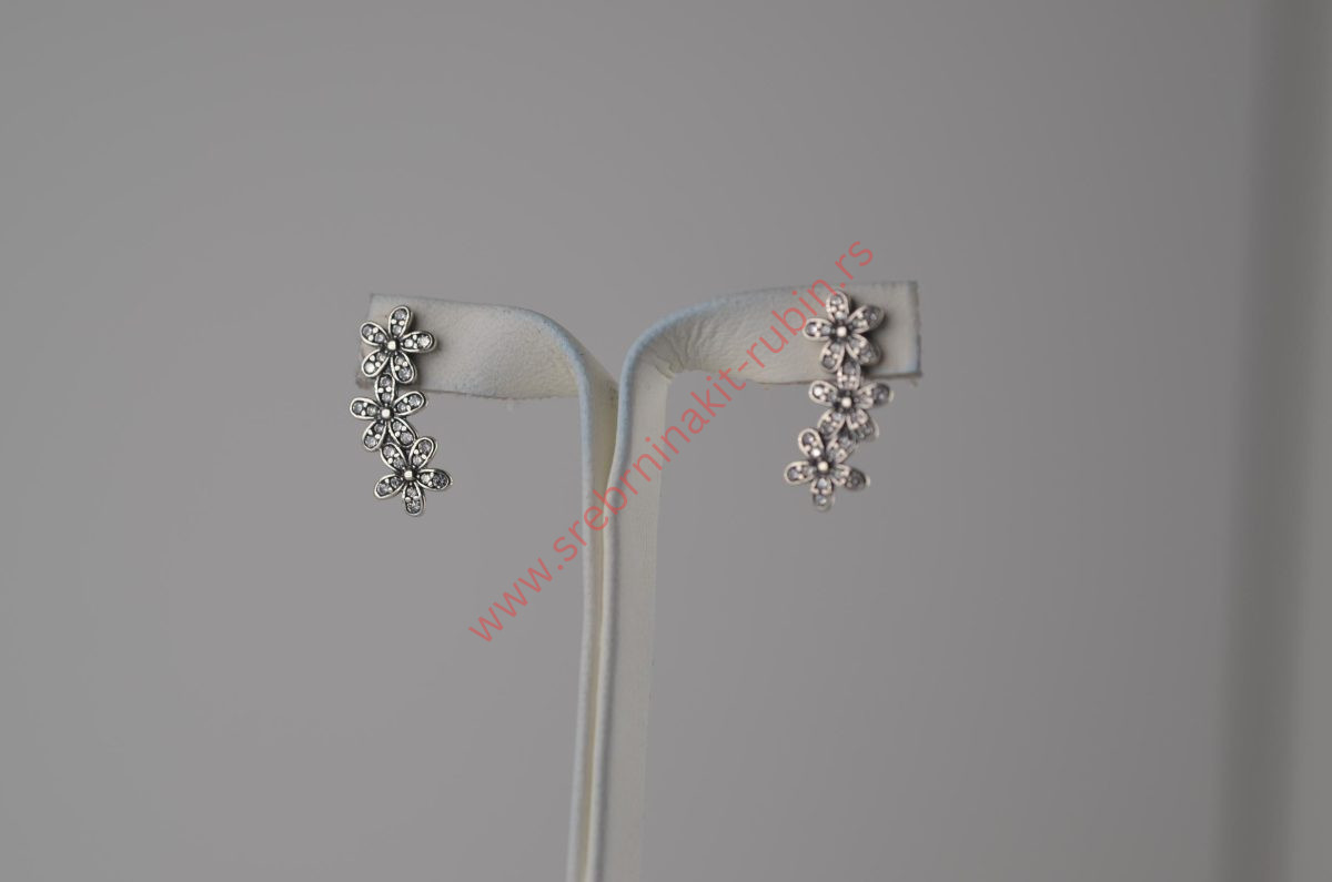 Minđuše uz uvo cvet sa cirkonima - 0811 - Slika 3