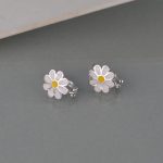 Minđuše bela rada sa emajlom - 0743