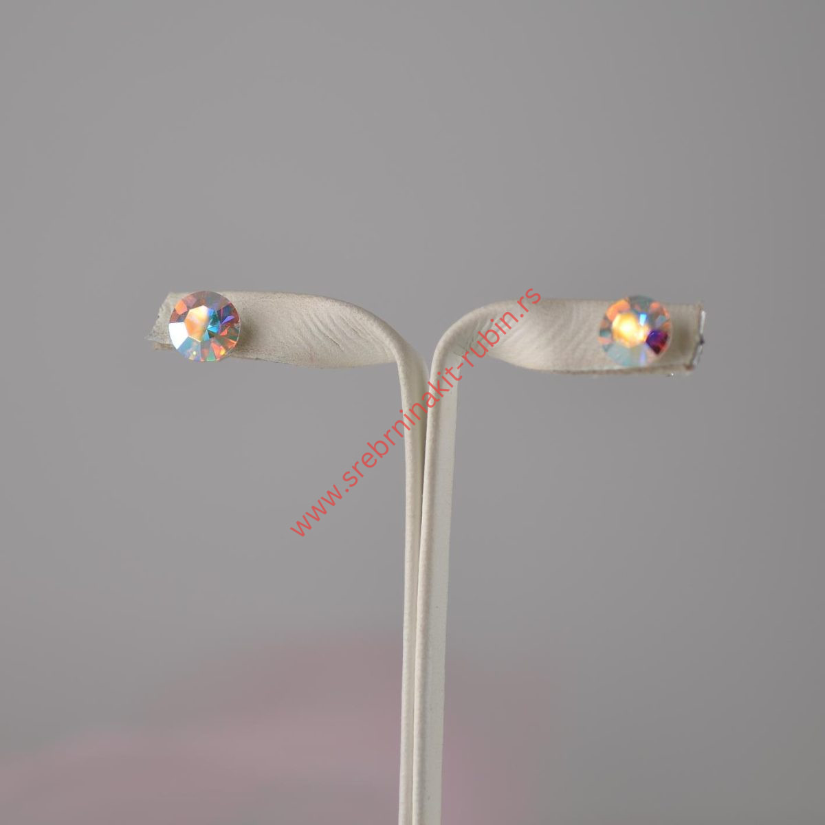 Minđuše krug sa kristalom - 0809 - Slika 2