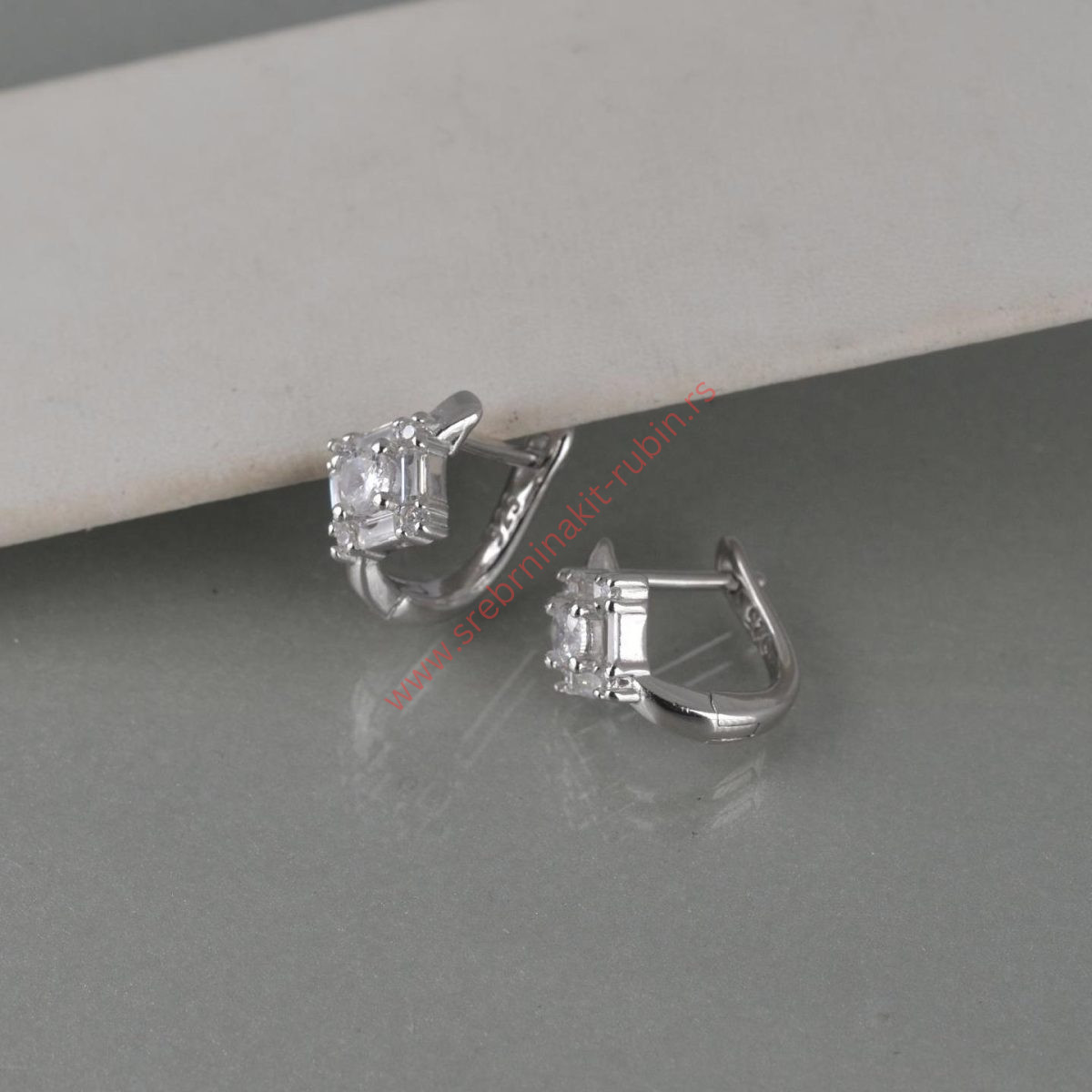 Minđuše kristal kvadrat - 0706 - Slika 3