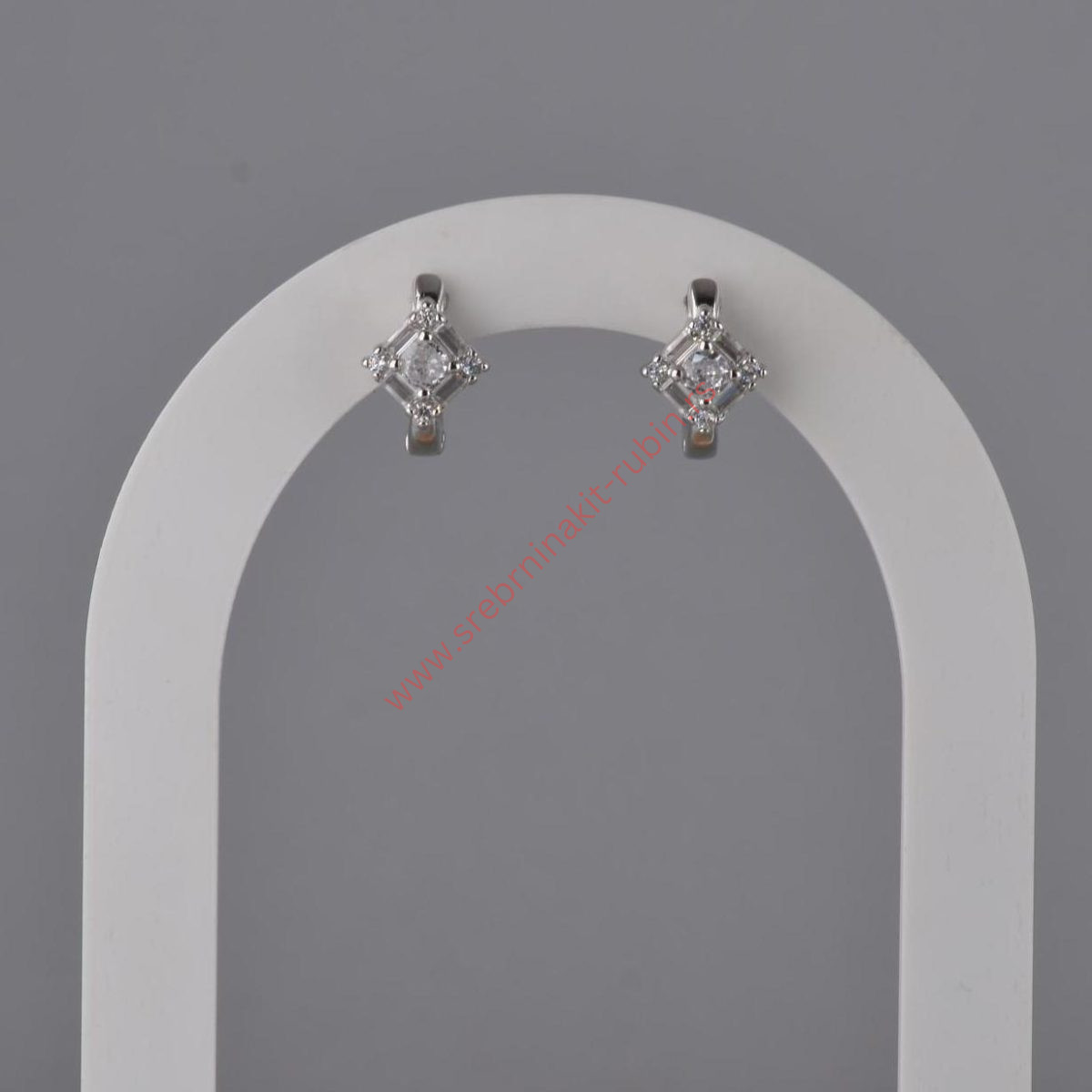Minđuše kristal kvadrat - 0706 - Slika 2
