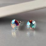 Minđuše krug sa kristalom - 0809