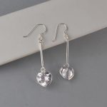 Minđuše srce viseće sa kristalom - 0828 - Slika 5