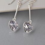 Minđuše srce viseće sa kristalom - 0828 - Slika 4