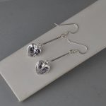 Minđuše srce viseće sa kristalom - 0828 - Slika 3