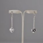 Minđuše srce viseće sa kristalom - 0828 - Slika 2