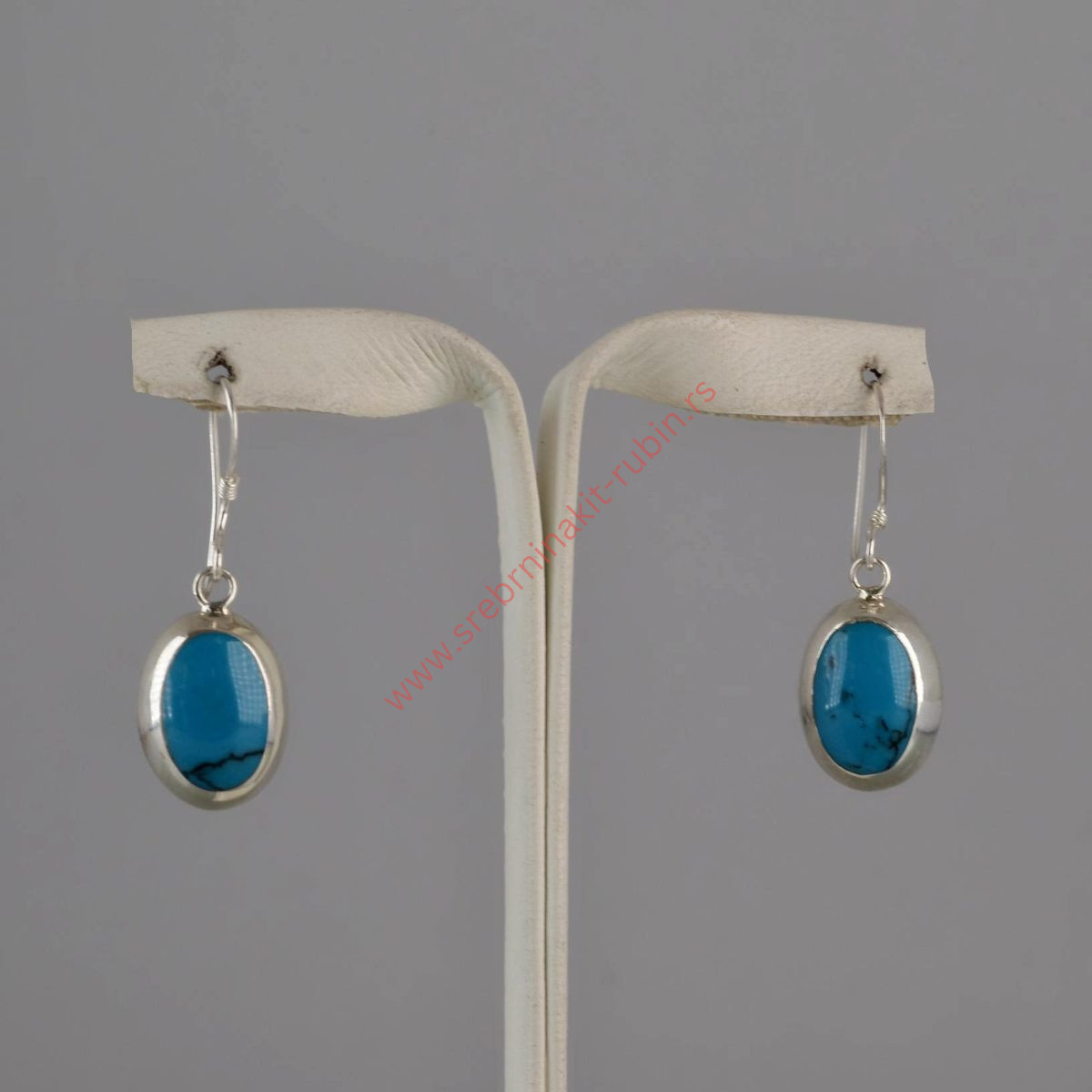 Minđuše tirkiz ovalni - 0086 - Slika 2