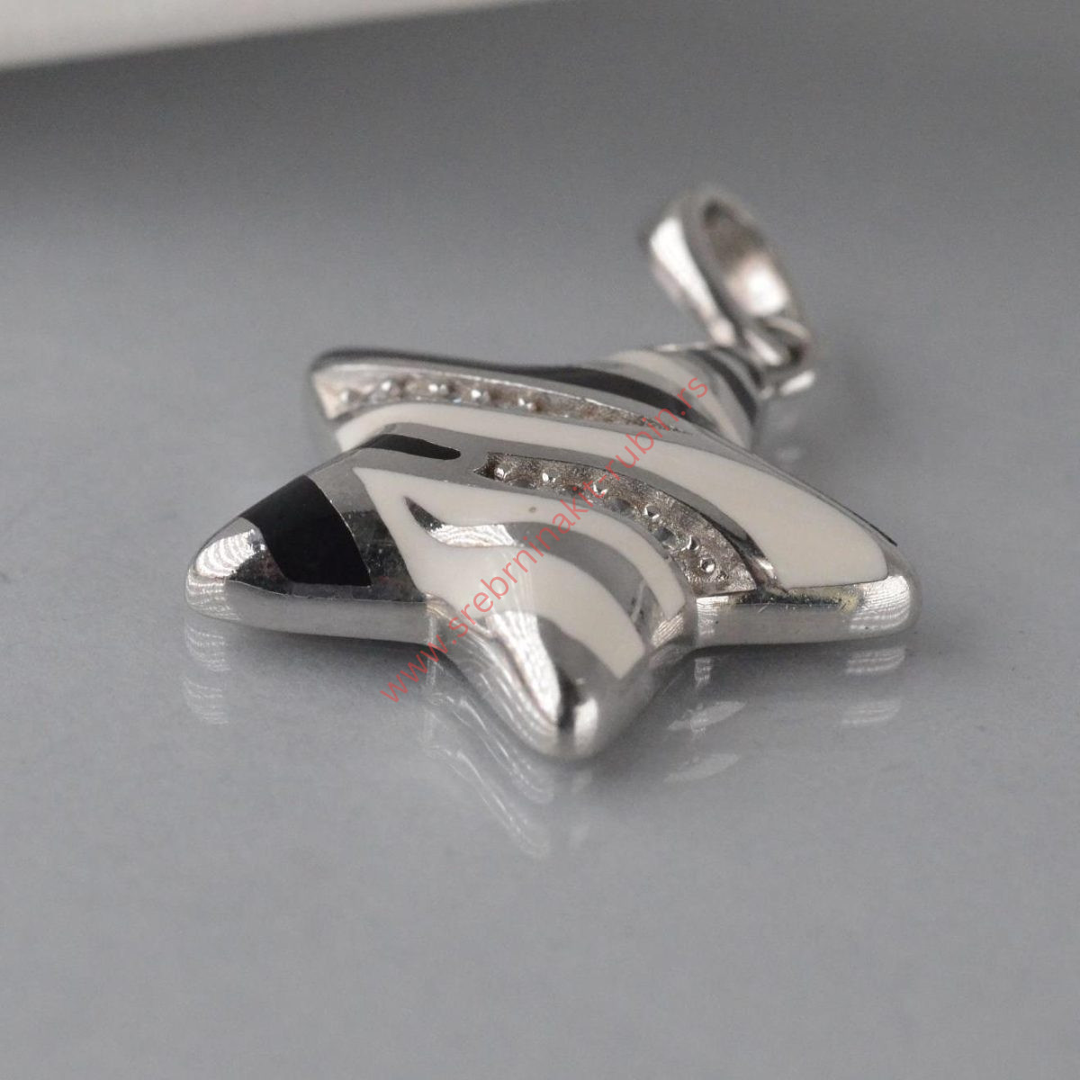 Privezak zvezda sa emajlom i cirkonima - 0859 - Slika 2