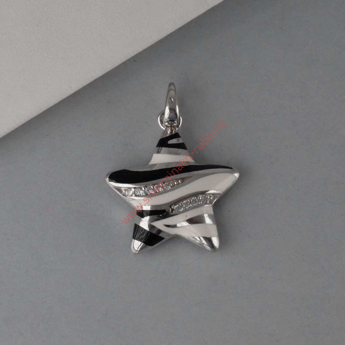 Privezak zvezda sa emajlom i cirkonima - 0859 - Slika 3