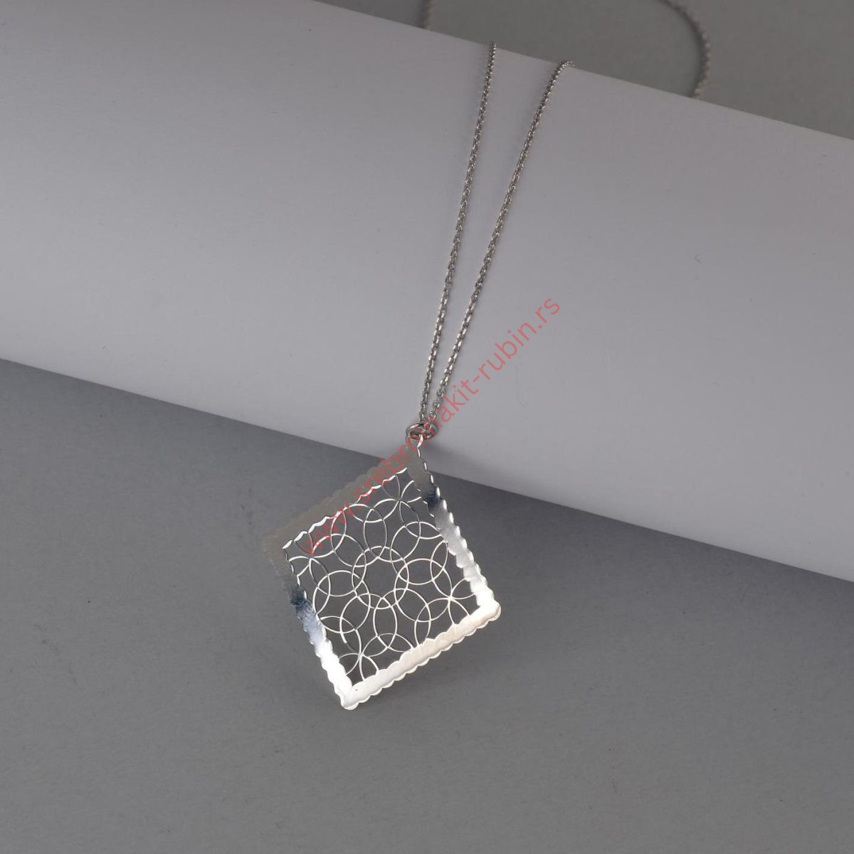 Lančić sa priveskom kvadrat cvet - 0879 - Slika 3
