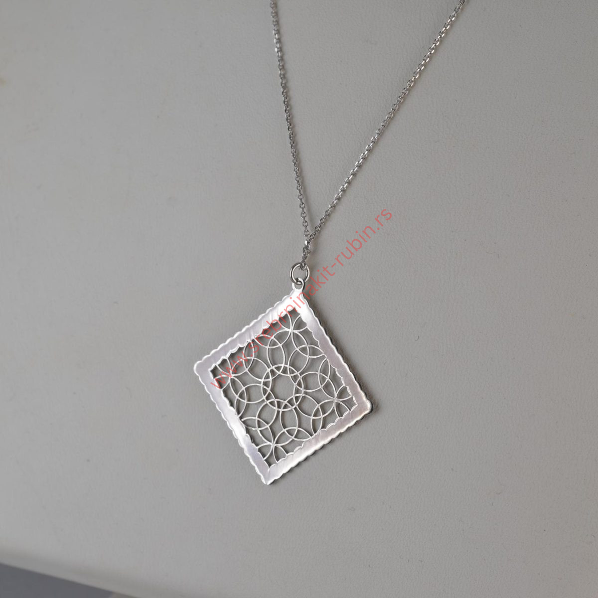 Lančić sa priveskom kvadrat cvet - 0879 - Slika 2