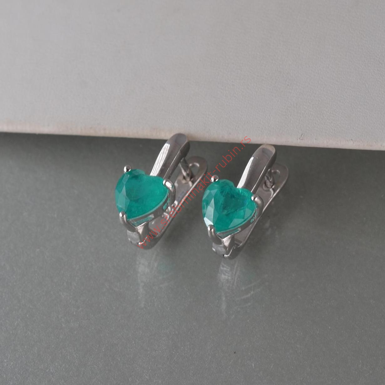 Minđuše srce paraiba tourmaline Minđuše srce paraiba tourmaline - 0462 - Slika 1